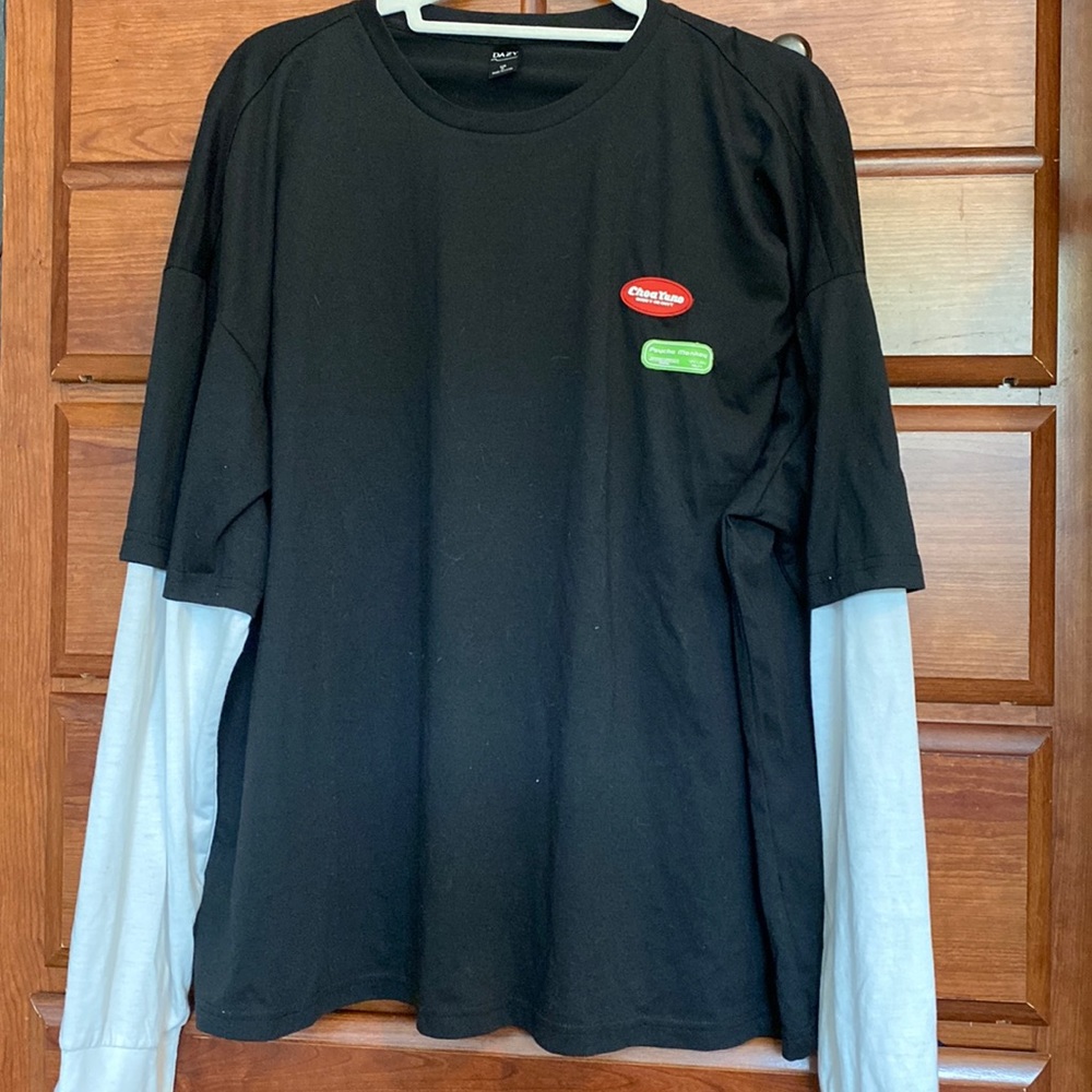 Two in one long sleeve overlayed top from SHEIN